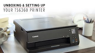 How to unbox and set up your PIXMA Home TS6360 or TS6365 printer [upl. by Fari]