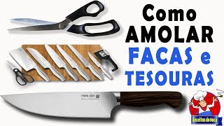 Como AMOLAR e AFIAR FACAS e TESOURAS🔪✂️ em casa  FÁCIL E RÁPIDO [upl. by Sverre244]