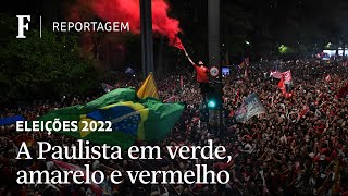 Cerveja festa e churrasco a apuração e a vitória de Lula na Paulista [upl. by Alsworth]