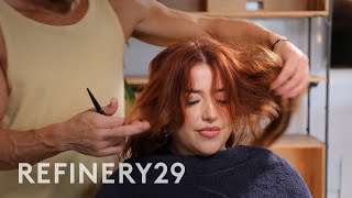 Getting A Butterfly Cut From Megan Fox’s Hairstylist  Hair Me Out  Refinery29 [upl. by Isherwood]