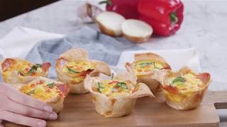 Cheesy Bacon Muffin Tin Breakfast Quiches [upl. by Materi]