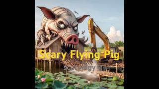 Scary Flying Pig Demolished Little Hut At Lotus Farm With excavator monsterpig shorts 939 [upl. by Caines]