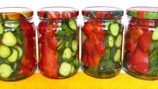 Огурцы на зиму с Помидорами ПОЛОСАТИКИ 🥒 Салат из огурцов на зиму ВКУСНЫЙ РЕЦЕПТ ЗАГОТОВКИ на зиму [upl. by Aisanat515]