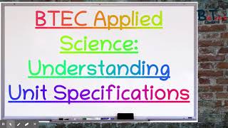 BTEC Applied Science Level 3 Understanding the specification  BioTeach [upl. by Noonan]