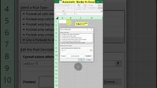 Automatic Border in Excel shorts exceltips exceltricks [upl. by Erbma]