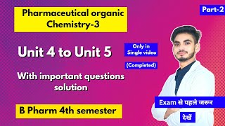 Pharmaceutical organic chemistry 4th semester important questions। With solution Notes। Part 2। [upl. by Aiehtela277]