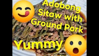 Adobong Sitaw Paano lutuin ang adobong sitaw with ground pork [upl. by Aikehs]