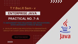 TYBSC IT Sem5 Enterprise Java Practical 7 A  Develop simple EJB application to demonstrate [upl. by Rednave]