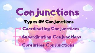 Conjunctions and Types of Conjunctions Coordinating Subordinating Correlative Conjunctions [upl. by Akcinahs]