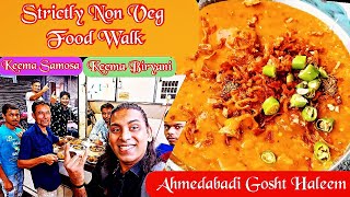 Strictly Non Veg Food Walk in Ahmedabad  Haleem कीमा बिरयानी Keema Samosa Kebab  Bhatyar Gali [upl. by Smeaj]