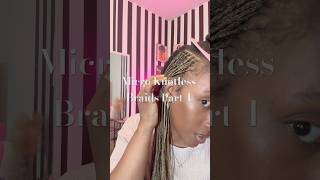 Micro Knotless Ash Blonde  Part 1 Microbraids Microknotlessbraids Blondemicoroknotless [upl. by Loggins]