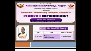 Day4 Research Methodology FDP2023” organized by Kamla Nehru Mahavidyalaya Nagpur [upl. by La490]