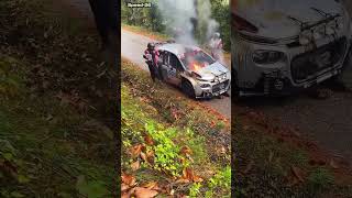 Rally racing Citroen Rally caught fire rallye rallyesports drift wrc drifting motorsport [upl. by Epps]