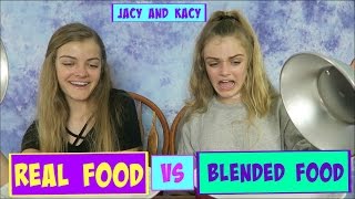 Real Food vs Blended Food Challenge  Jacy and Kacy [upl. by Noitna432]