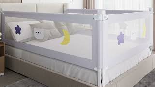 Omzer Bed Rail for Toddlers  Baby Bed Guard Rail with Double Child Lock Safety Bedrail forChildren [upl. by Olsewski]