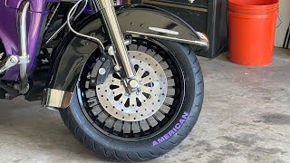 Fixed mower tire on motorcycle calked ACcut up a yuge limb [upl. by Ettenay]