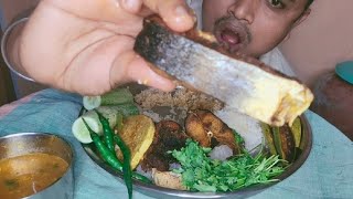 TODAY MUKBANG SPECIAL THALI  OIL FISH  PANKAJ OIL FISH  FISH FRY  DESI HUNGRY BOY  MUKBANG [upl. by Wiburg814]