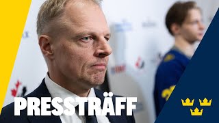 Pressträff I Magnus Hävelid presenterar Juniorkronornas trupp till JuniorVM [upl. by Ggerg]