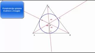 Upisana kružnica u trougao  konstrukcija [upl. by Pine732]