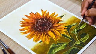 Watercolor Painting of a Sunflower [upl. by Sarazen455]