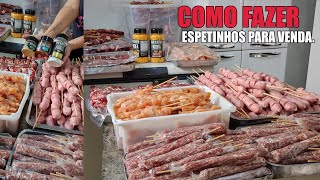 ESPETINHOS PARA VENDA COMO FAZER  RECEITAS DA ROSA [upl. by Yesllek]