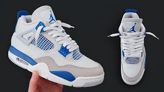 HOW TO LOOSELY LACE JORDAN 4s  AIR JORDAN 4 LACE STYLE [upl. by Ahsei537]