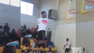 61quot High School Sensation Dennis Smith JR INSANE SLINGSHOT DUNK SCTop10 [upl. by Alekahs]