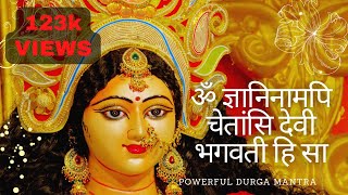 ॐ ज्ञानिनामपि चेतांसि देवी भगवती हि सा । Om Gyani Namapi Chetansi  Maa Durga Mantra [upl. by Orfinger]