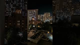 Downtown Waikiki Outrigger Hotel Balcony View of Fireworks [upl. by Imij]