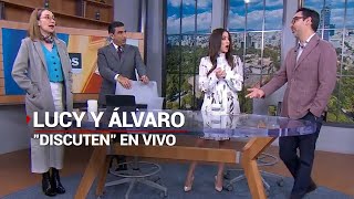 quotCree que se manda sóloquot así fue el pleito entre Lucy Bravo y Álvaro López en pleno noticiero [upl. by Kire54]