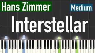 Hans Zimmer  Interstellar Main Theme Piano Tutorial  Medium [upl. by Eulalie185]