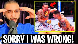 WOW Firas Zahabi HONEST REACTION Ilia Topuria vs Max Holloway [upl. by Bywoods]