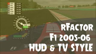 rFactor  F1 200506 HUD v2  New TV STYLE [upl. by Yanehs]