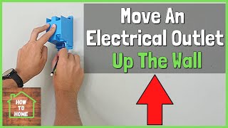 HOW TO MOVE AN ELECTRICAL OUTLET UP THE WALL  Add an Outlet  Install Outlet for Wall Mounted TV [upl. by Yelhak836]