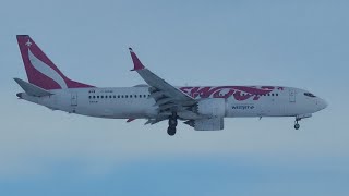 WestJet Boeing 737 MAX 8 Landing On Runway 13 yqr [upl. by Ylicic493]