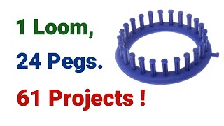 What Can I Make on a 24 Peg Round  Circular Knitting Loom  Here are 61 Project Patterns [upl. by Ahcorb304]