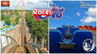 Racer 75 Front Row amp Back Row POV 4K UHD  Racing Woodie Formerly Rebel Yell  Kings Dominion Va [upl. by Filberto]