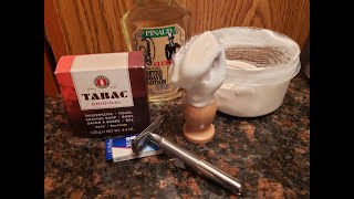 SOTD Tabac With King C Gillette Razor and Pinaud Clubman Vanilla Aftershave [upl. by Ellerehs]