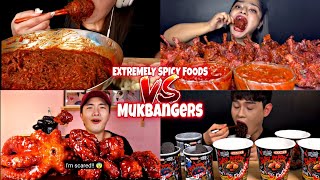 Mukbangers Attempting The SPICIEST Eating Challenge🥵🌶️🔥 [upl. by Enaols]