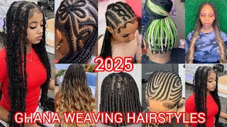 NEW AND LATEST CORNROW HAIRSTYLES GHANA WEAVING HAIRSTYLES  KNOTLESS BOX BRAIDS HAIRSTYLES viral [upl. by Shue]