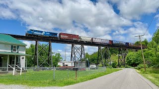 NS Conrail Heritage unit 8098 DPU on 12Z [upl. by Enialem]