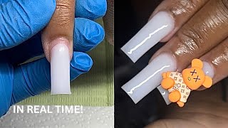 BEGINNER ACRYLIC NAIL TUTORIAL  BEGINNER NAIL ADVICE   cutting down time🙊 [upl. by Wachtel265]