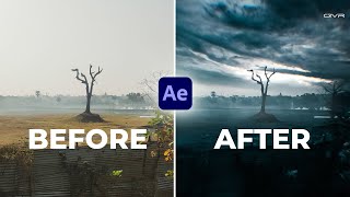 Easiest Way to Create Sky Replacement VFX in After Effects  In Just 5min [upl. by Berkman]