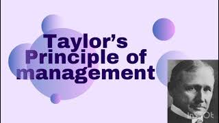 Principle of management by Taylor [upl. by Alikat991]