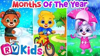 Learn Months Of The Year  January February March April May amp More  Kids Songs by RV AppStudios [upl. by Phina]