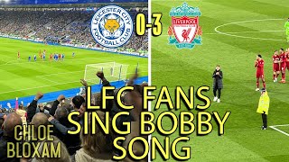 LIVERPOOL FANS SING BOBBY FIRMINO SONG AT THE KING POWER STADIUM  Leicester 03 Liverpool [upl. by Dominica683]