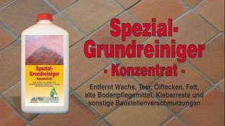 SpezialGrundreiniger Anwendung zB alte Wachsschichten von Terracotta Fliesen reinigen [upl. by Hatnamas280]