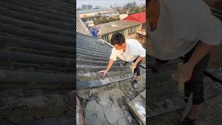 Roof tiles installation processshorts [upl. by Sikata]