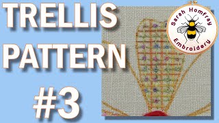 Hand Embroidery  Trellis Pattern 3 French Knots amp straight stitches  Hand Embroidery Tutorial [upl. by Dorian520]