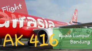 Air Asia Kuala Lumpur  Bandung AK 416 Flight Report  Airbus A320 with ROKKI Free Wifi [upl. by Blodgett]